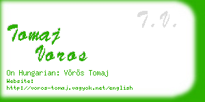 tomaj voros business card